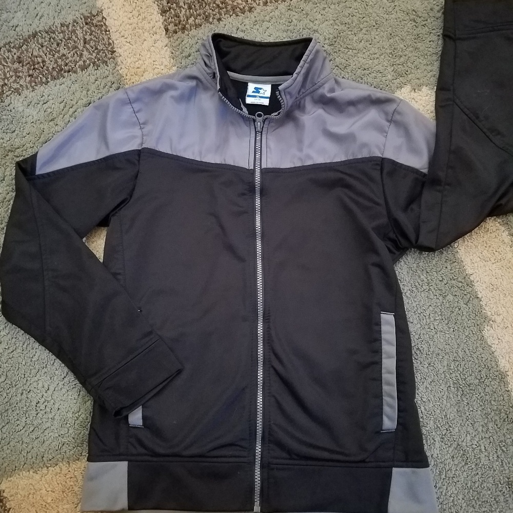 Gray and black boys starter coat